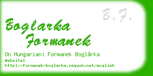 boglarka formanek business card
